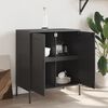 vidaXL Sideboard Black Steel 26.8 x 15.4 x 31.1 in Industrial