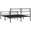 vidaXL Metal Bed Frame Black Powder-Coated Steel Small Double