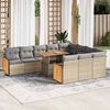 vidaXL Garden Sofa Set Beige, Light Grey
