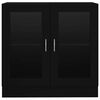 vidaXL Vitrine Cabinet Black Engineered Wood 32.5 x 12.0 x 31.5 in