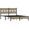 vidaXL Bed Frame Sonoma oak Steel, Engineered wood Full Bed Frame