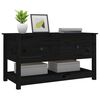 vidaXL Coffee Table Black Solid Pine Wood Medium Storage Coffee Table