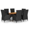 vidaXL Dining Set Black Solid Acacia wood Medium Seats Many Dining Set