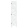 vidaXL Room Divider 5 Panels White Solid Wood Paulownia