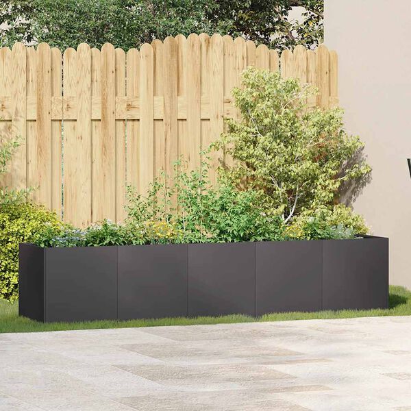 vidaXL Planter Black Cold-rolled steel 78.7x15.7x15.7 in Durable