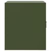 vidaXL Bedside Cabinet Set of 2 Olive Green Cold-rolled Steel Medium