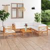 vidaXL Garden Lounge Set Cream Teak wood Large Modular