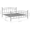 vidaXL Bed Frame Grey Powder-coated metal Full Durable Bed Frame