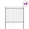 vidaXL Garden Fence 9 pcs Grey 50.20 x 4.92 ft Powder-coated Steel