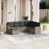 vidaXL Garden Sofa Set Light Grey Poly Rattan Washable Covers