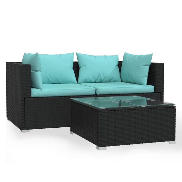 vidaXL Garden Lounge Set Black