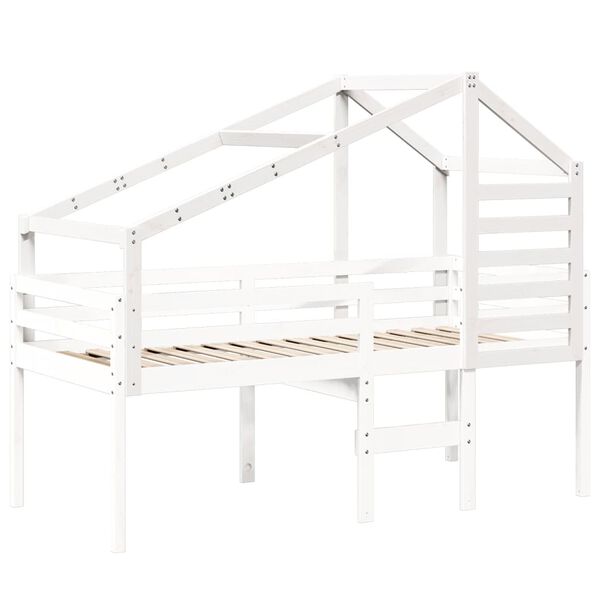 vidaXL Kid's Bed Roof White Solid pine wood Decorative Inlays