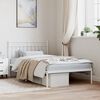 vidaXL Bed Frame White Powder-Coated Steel 42.1 x 79.9 in Bed Frame