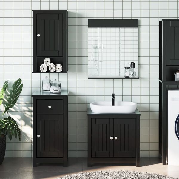 vidaXL Bathroom Furniture Set Black