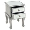 vidaXL Mirrored Nightstand Silver Mirrored glass, MDF Compact