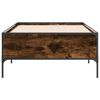 vidaXL Bed Frame Smoked Oak Engineered Wood, Metal, Plywood Twin