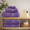 vidaXL Towel Set Purple 100% cotton 19.7 x 39.4 in Hooks