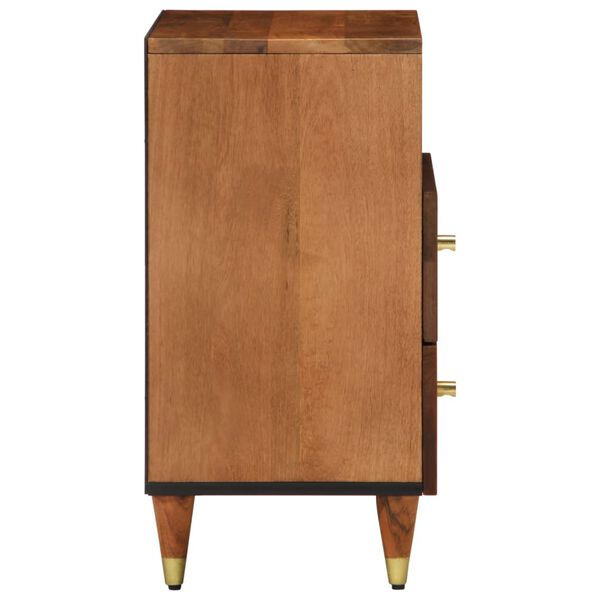 vidaXL Bedside Cabinet Honey Brown Solid mango wood, engineered wood, iron
