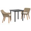 vidaXL Garden Dining Set with Cushion 3 pcs Beige poly rattan