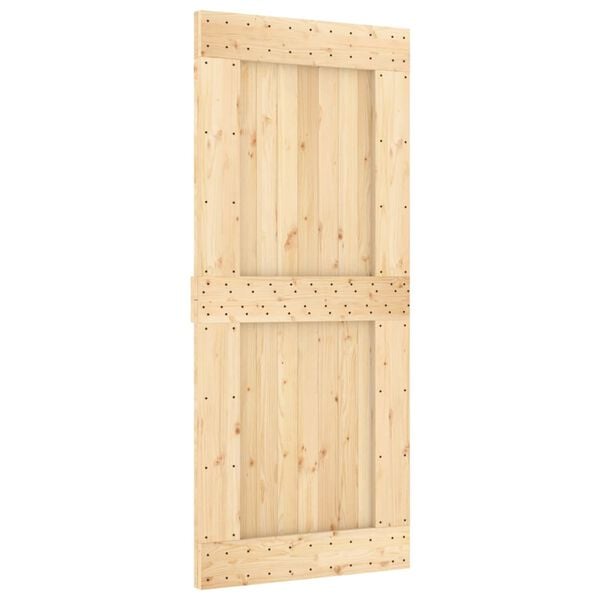 vidaXL Sliding Door with Hardware Set 35.4"x82.7" Solid Wood Pine