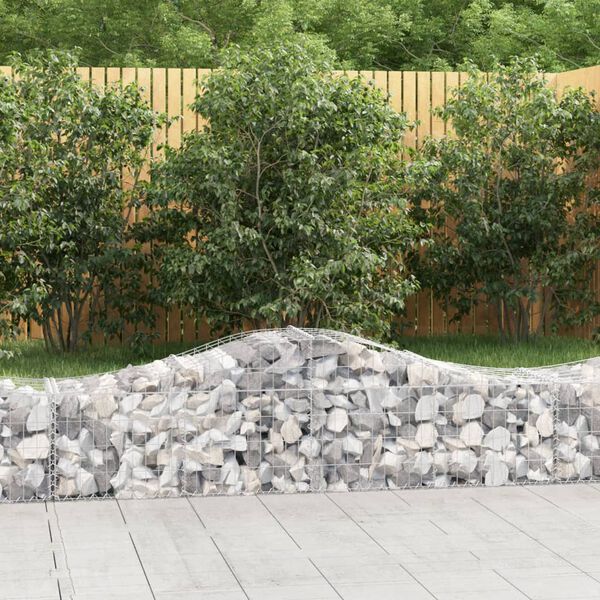 vidaXL Gabion Basket Set of 15 Silver Galvanized Iron Large