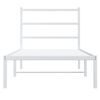 vidaXL Bed Frame White Powder-Coated Steel Single Bed Frame