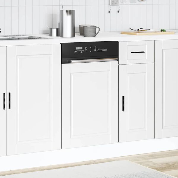 vidaXL Dishwasher Panel White Engineered wood 17.7x0.6x26.4 in Durable