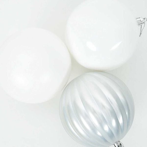 vidaXL Christmas Bauble Set 4 pcs White Plastic