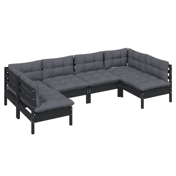 vidaXL Garden Lounge Set Black, Anthracite