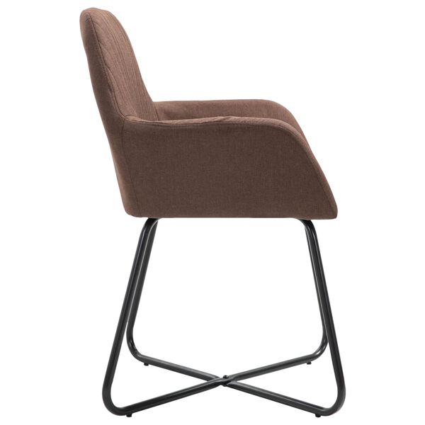 vidaXL Dining Chair Set of 2 Brown Polyester Medium Modern