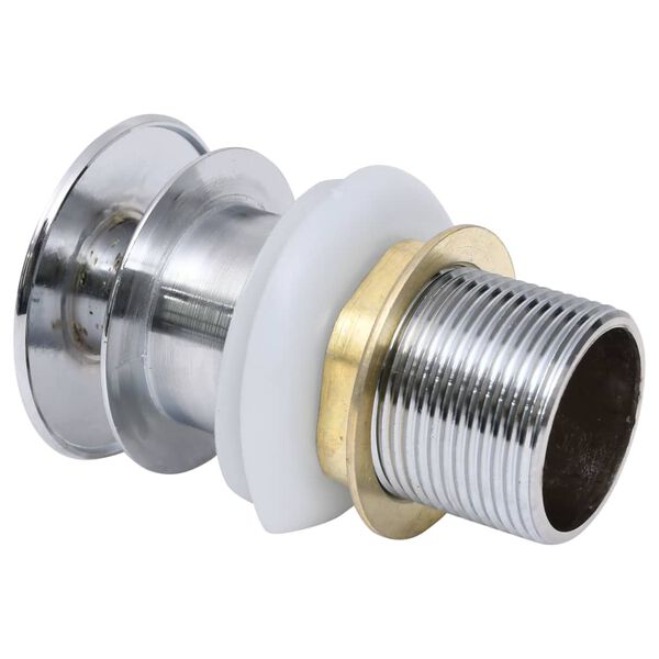 vidaXL Push Drain without Overflow Function Silver 2.5x2.5x3.6"
