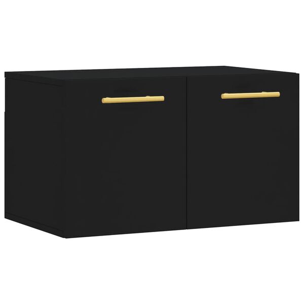 vidaXL Wall Cabinet Black Engineered Wood Medium Modern Wall Cabinet