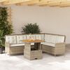 vidaXL Patio Sofa Set Beige PE rattan Large L-shaped Garden Sofa Set
