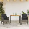vidaXL Garden Dining Set Gray PE rattan, acacia wood, fabric Small
