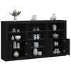 vidaXL Sideboard Black Engineered wood, glass Medium to Large Sideboard