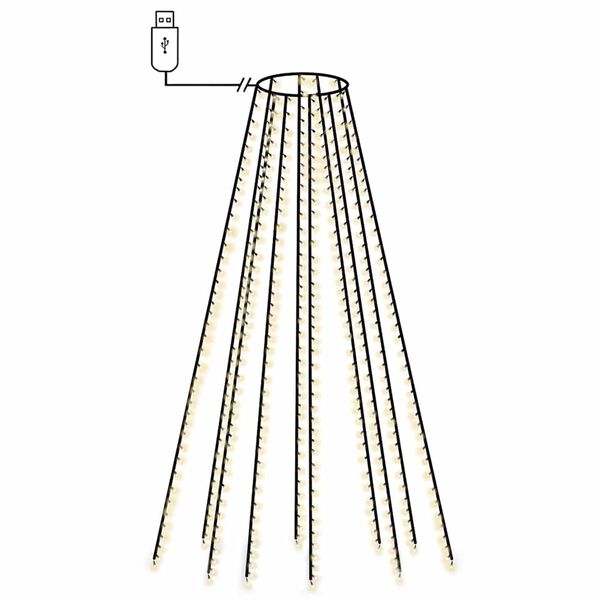 vidaXL Tree Light Cold white PVC Fits trees up to 196.9 inches