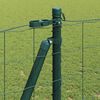 vidaXL Fence with Post Green 3.94 x 32.81 ft Steel