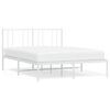 vidaXL Bed Frame White Powder-Coated Steel Small Double Bed Frame