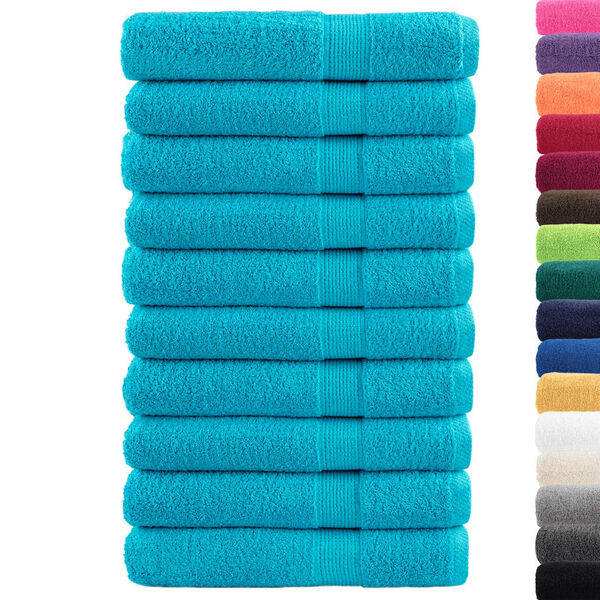 vidaXL Sauna Towel Set of 10 Turquoise 100% cotton 31.5 x 78.7 in