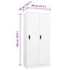 vidaXL Wardrobe White Steel Large Wardrobe Rectangular Modern