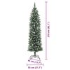 vidaXL Artificial Slim Christmas Tree Green and White 82.68 in