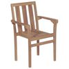 vidaXL Stackable Chair Set of 8 Warm Teak Solid Teak wood, 100% polyester