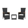 vidaXL Garden Dining Set Black, Cream White