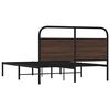 vidaXL Bed Frame Brown oak Steel, engineered wood 63 x 79 in Bed Frame