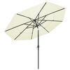 vidaXL Parasol Sand Polyester, Aluminum Large Collapsible Parasol