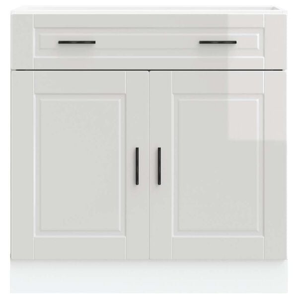 vidaXL Kitchen Base Cabinet High Gloss White Engineered Wood