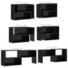 vidaXL TV Cabinet High gloss black Engineered wood Large Extendable
