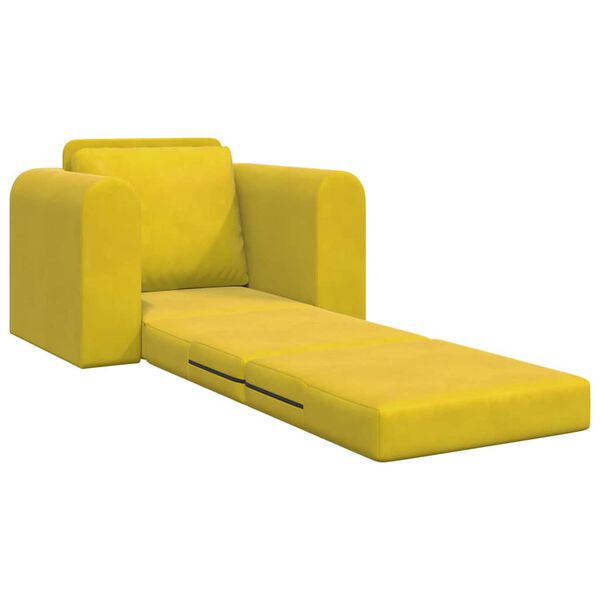 vidaXL Sofa Bed Yellow 38.58 x 27.95 x 32.68 in Velvet
