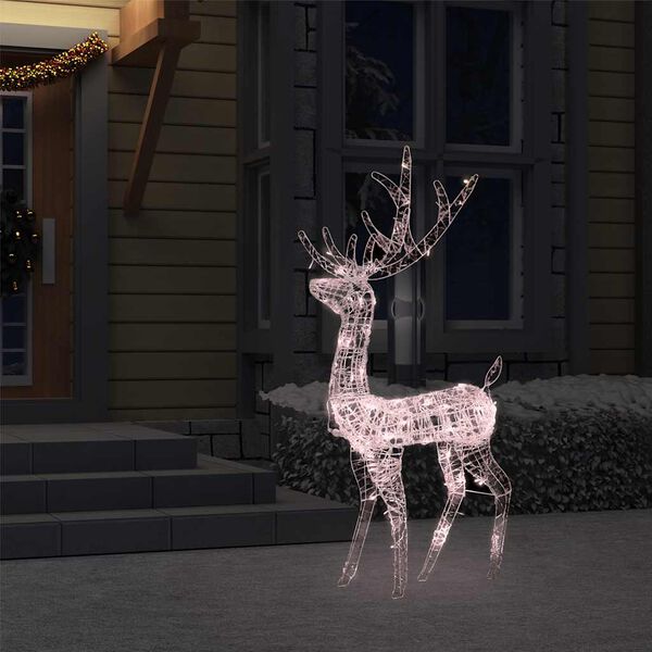 vidaXL Reindeer Christmas Decoration Warm White Acrylic Large