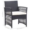 vidaXL Garden Lounge Set Black Poly Rattan Medium Removable Covers